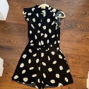 Kate Spade Black Daisy Print Romper